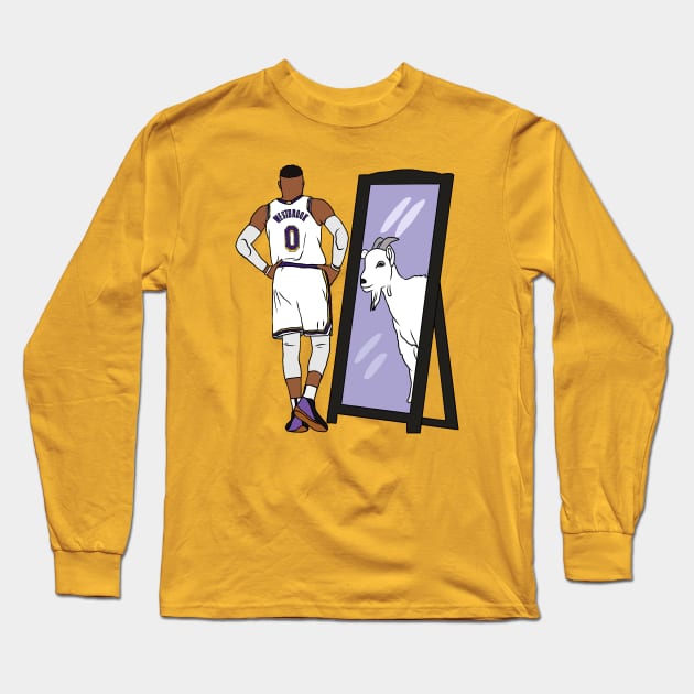 Russell Westbrook Mirror GOAT (LAL) Long Sleeve T-Shirt by rattraptees